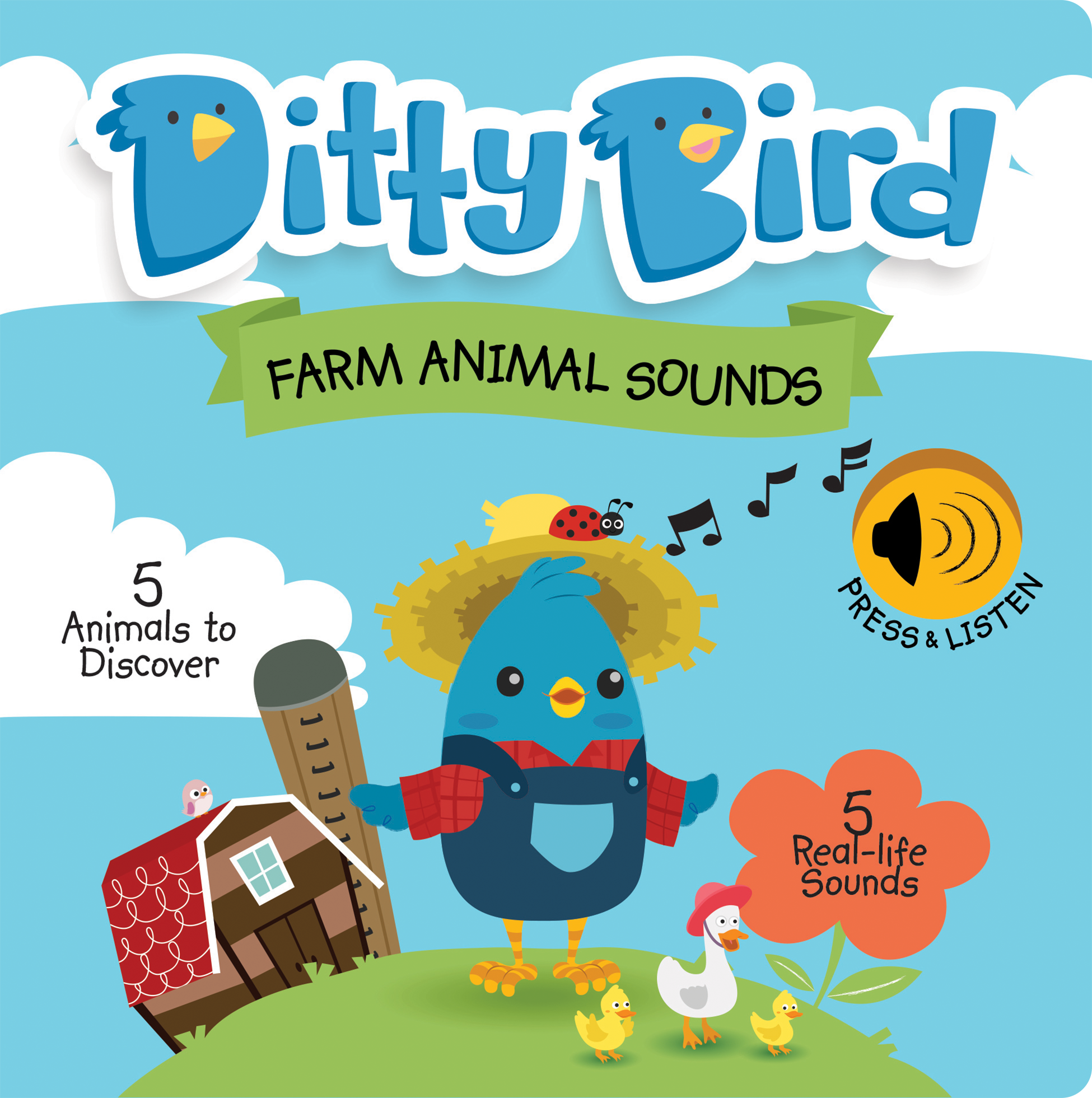 Carte pentru copii, Ditty Bird, Farm Animal, 6+ luni