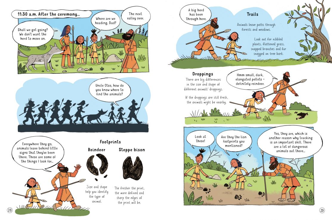 Carte pentru copii, Usborne, 24 Hours In the Stone Age, 7+ ani