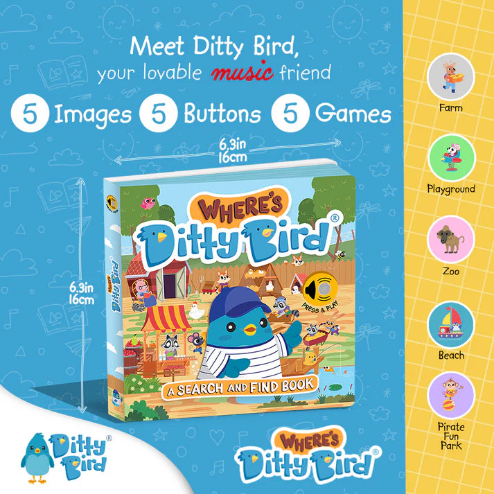 Carte muzicală Where’s Ditty Bird?, Ditty Bird, +6 luni