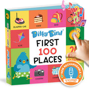 Carte cu sunete First 100 Places, Ditty Bird, +6 luni