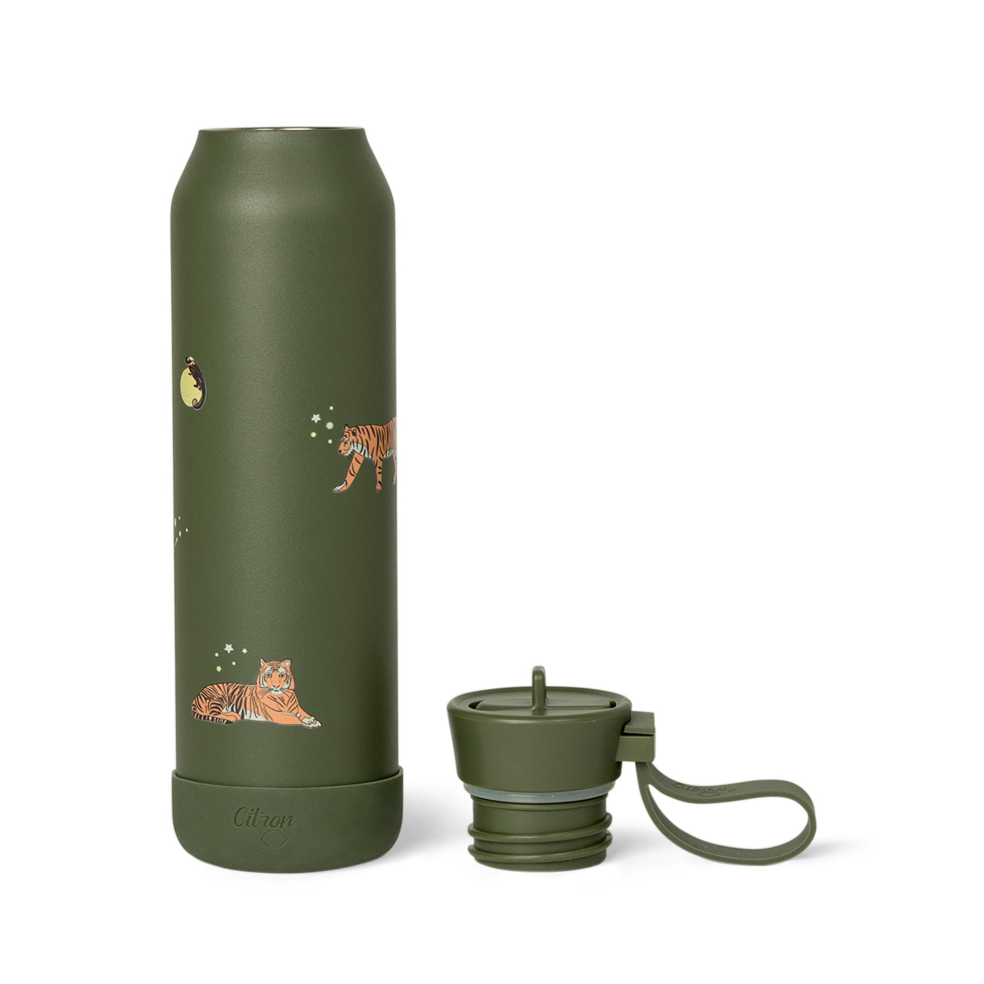 🐯 Set Prânz Citron Tigru: Caserolă cu Borcan Termo Inox + Sticlă Termos 500ml