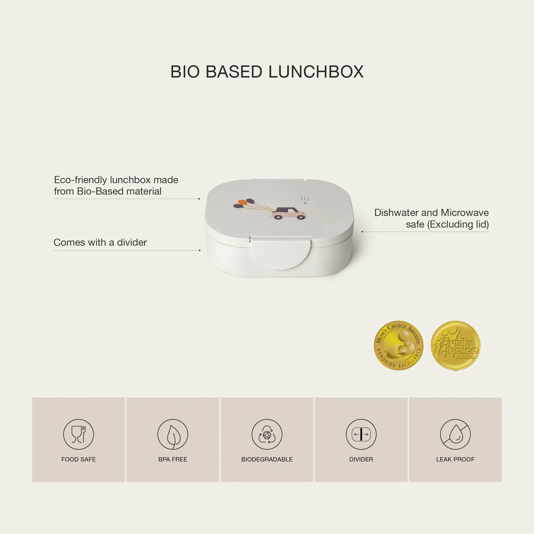 Caserolă pentru pranz pe bază de plante 100% Bio design Cireșe