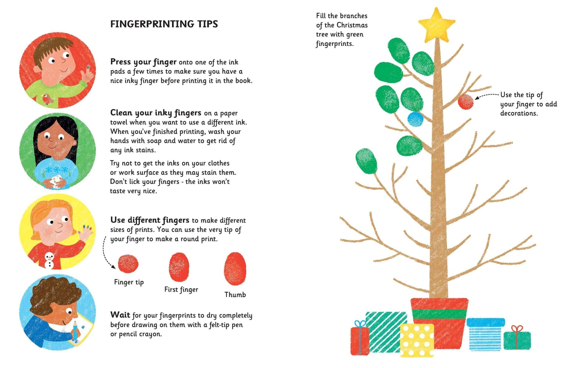 Carte cu activitati de pictat cu degetelele - Fingerprint Activities Christmas 2