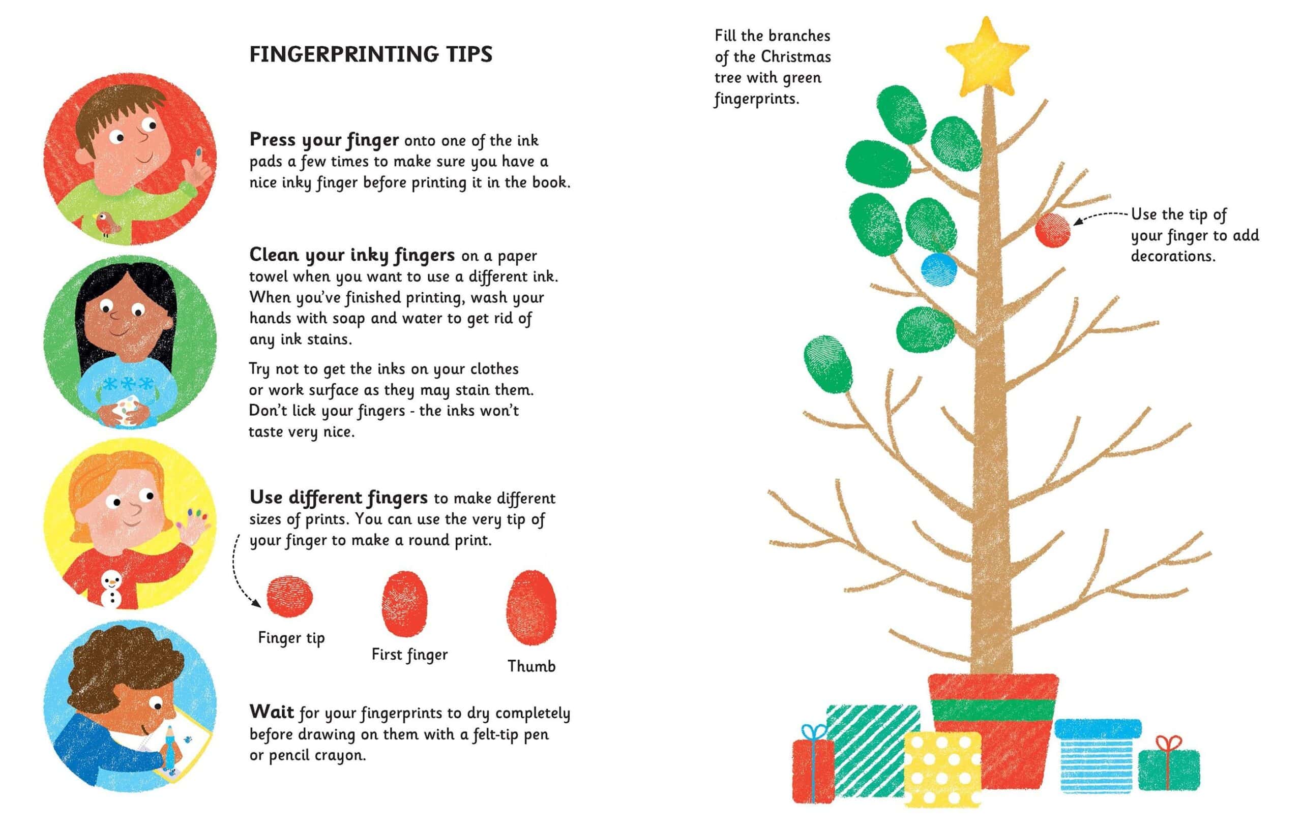 Carte cu activitati de pictat cu degetelele - Fingerprint Activities Christmas 2
