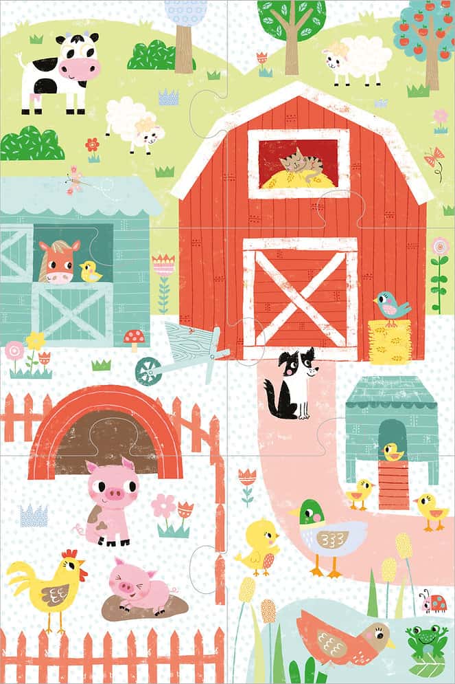 Carte cu puzzle Pull Out Jigsaw - Farm Friends 2