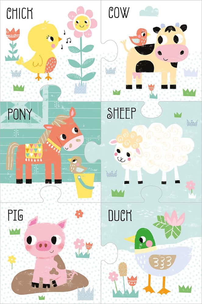 Carte cu puzzle Pull Out Jigsaw - Farm Friends