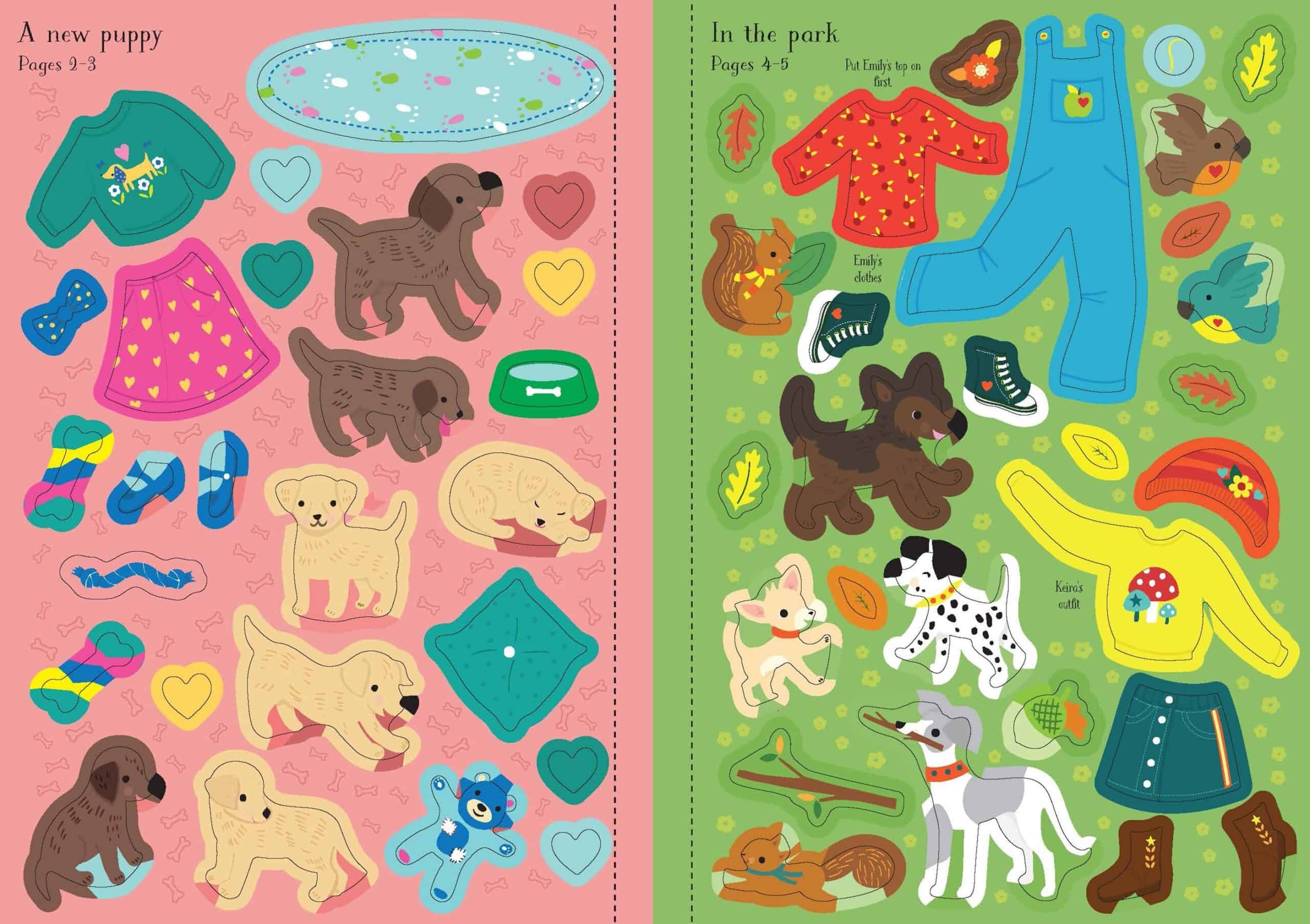 Carte cu stickere - Sticker Dolly Dressing: Puppies