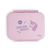 Caserolă gustări din Tritan cu 3 compartimente, model Unicorn
