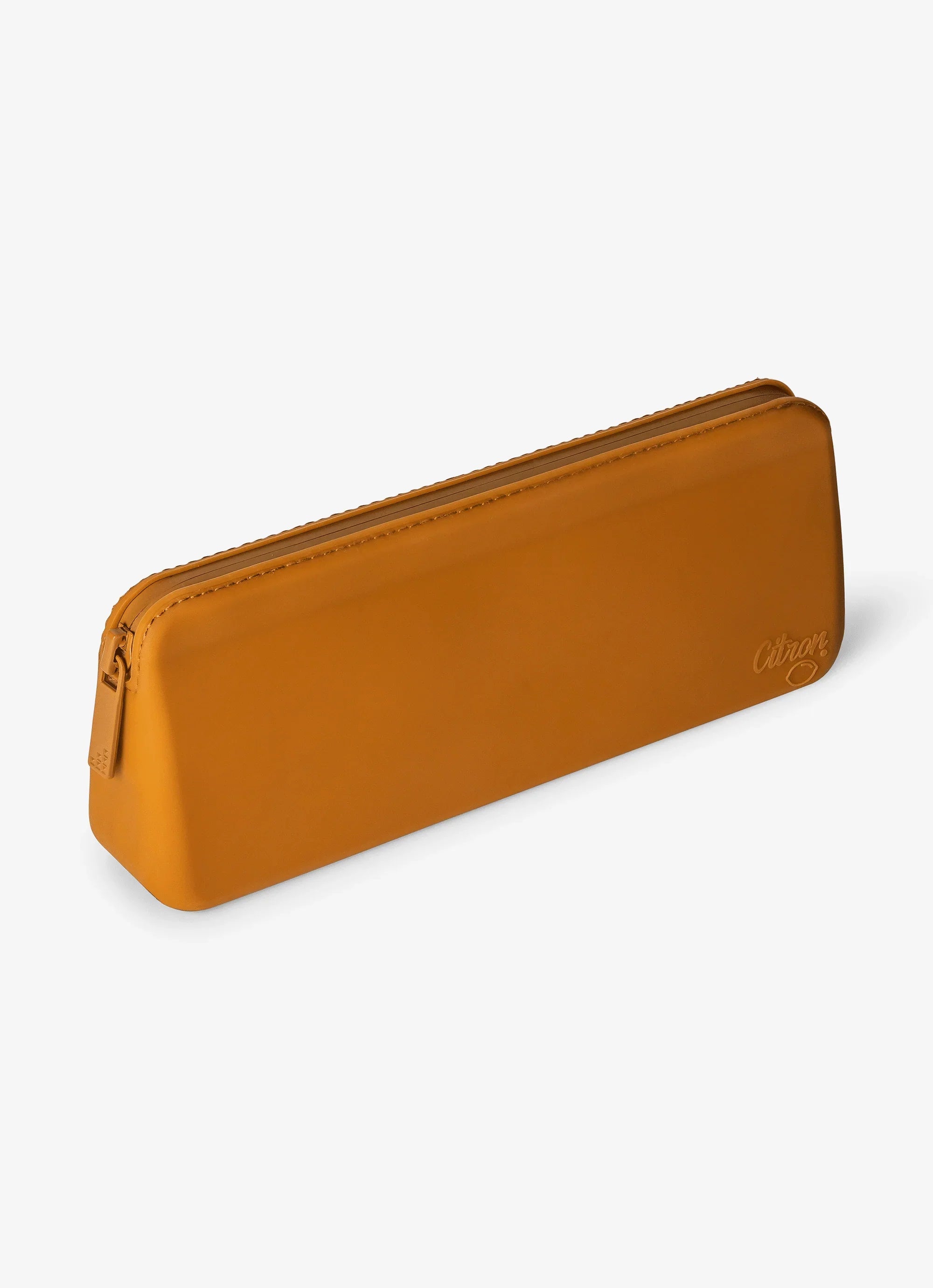 Set tacamuri din otel cu geanta portabila din silicon, caramel, model Tigru