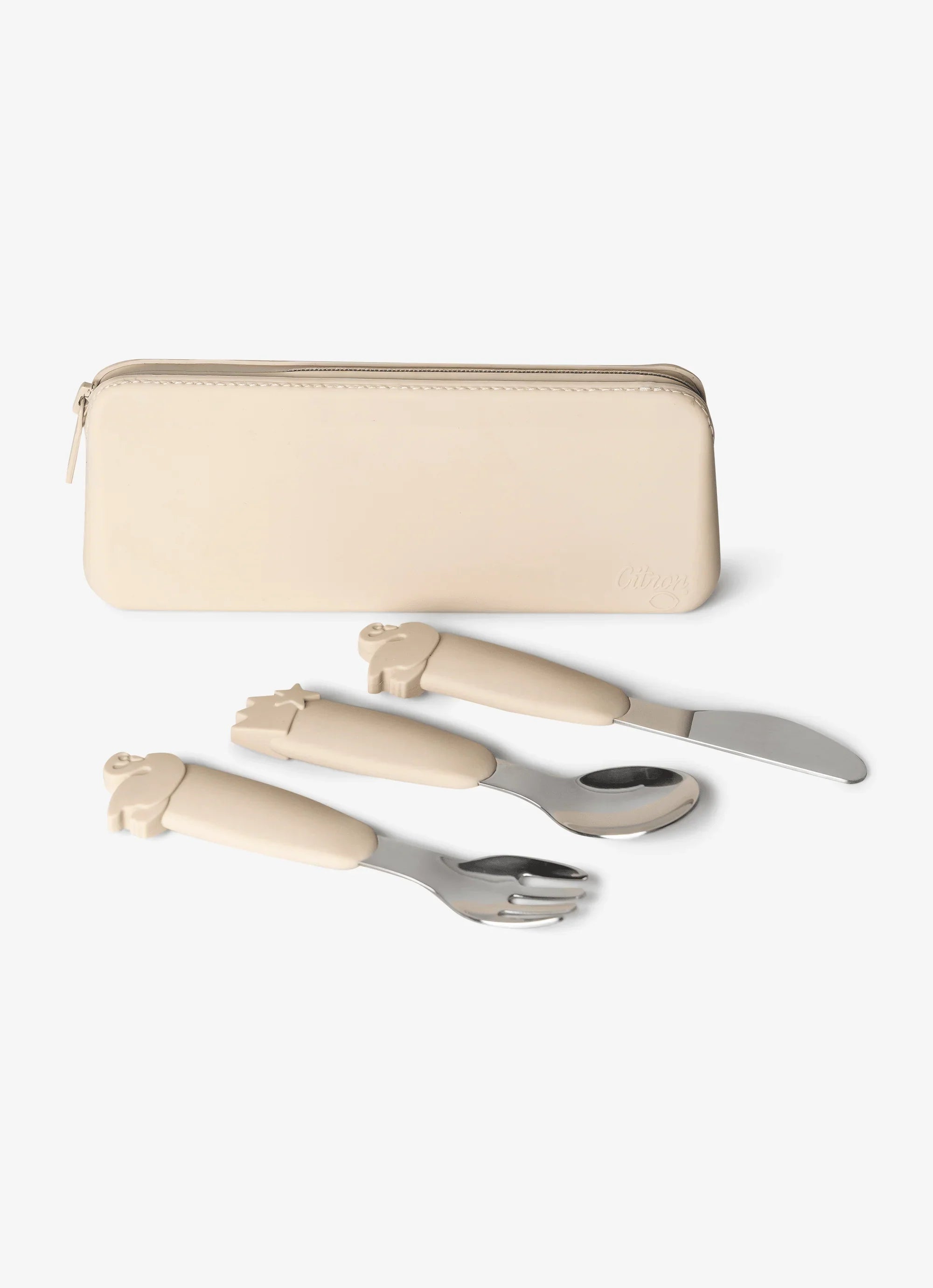 Set Citron Balerină Junior: Termos Mâncare 350ml, Sticlă Termos 250ml și Set Tacâmuri cu Etui Silicon