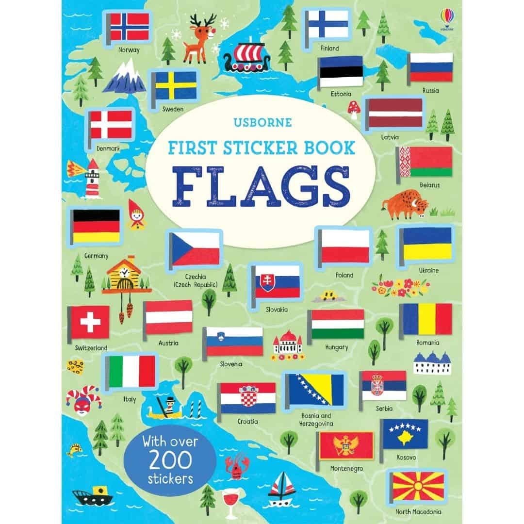 Carte prntru copii cu steaguri - First Sticker Book: Flags