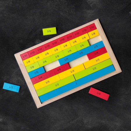 Wooden fractions board