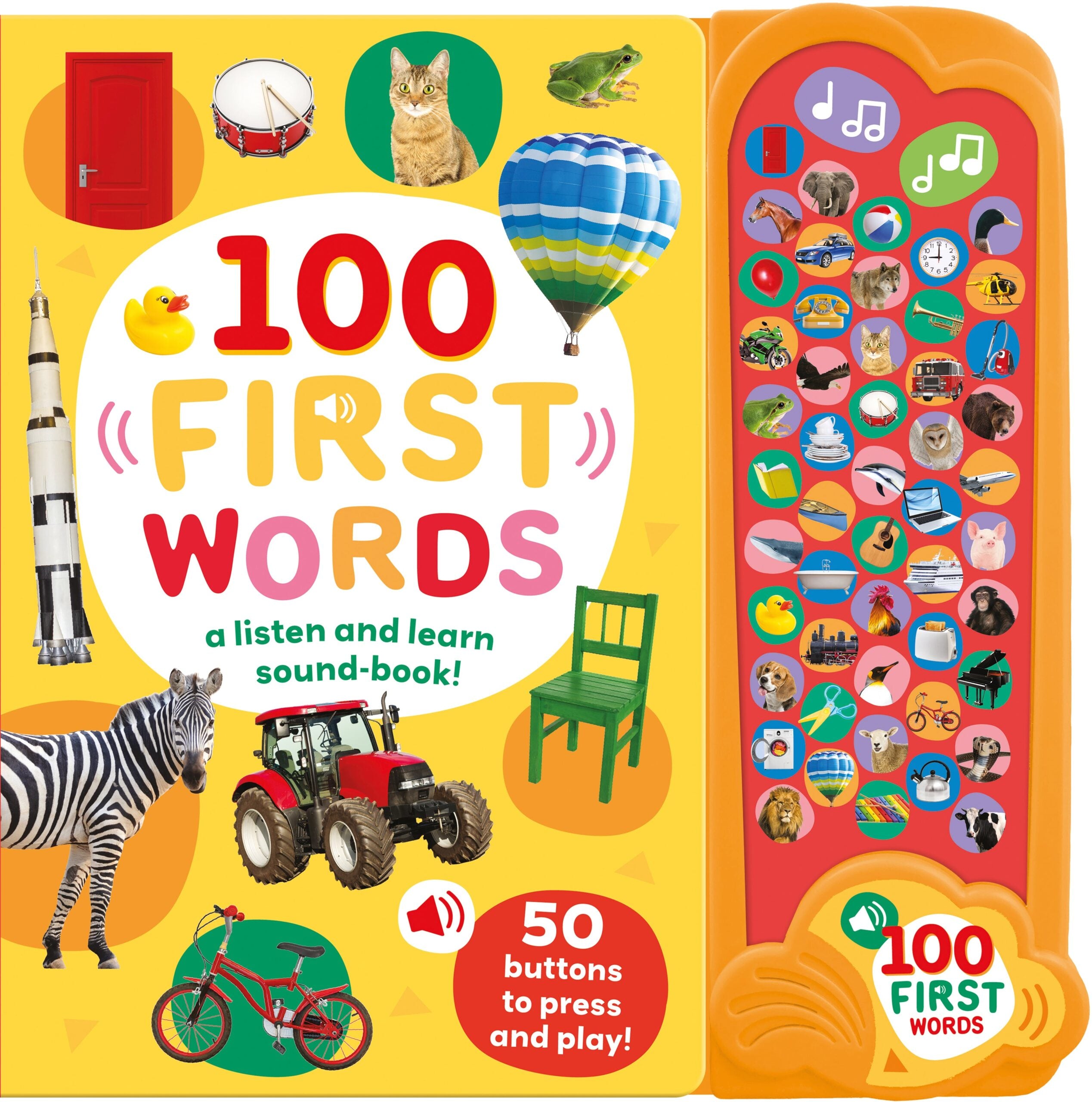 Resigilat - Carte pentru copii, NPP, 100 First Words - Children's 50 Button Sound Book, 0+ ani