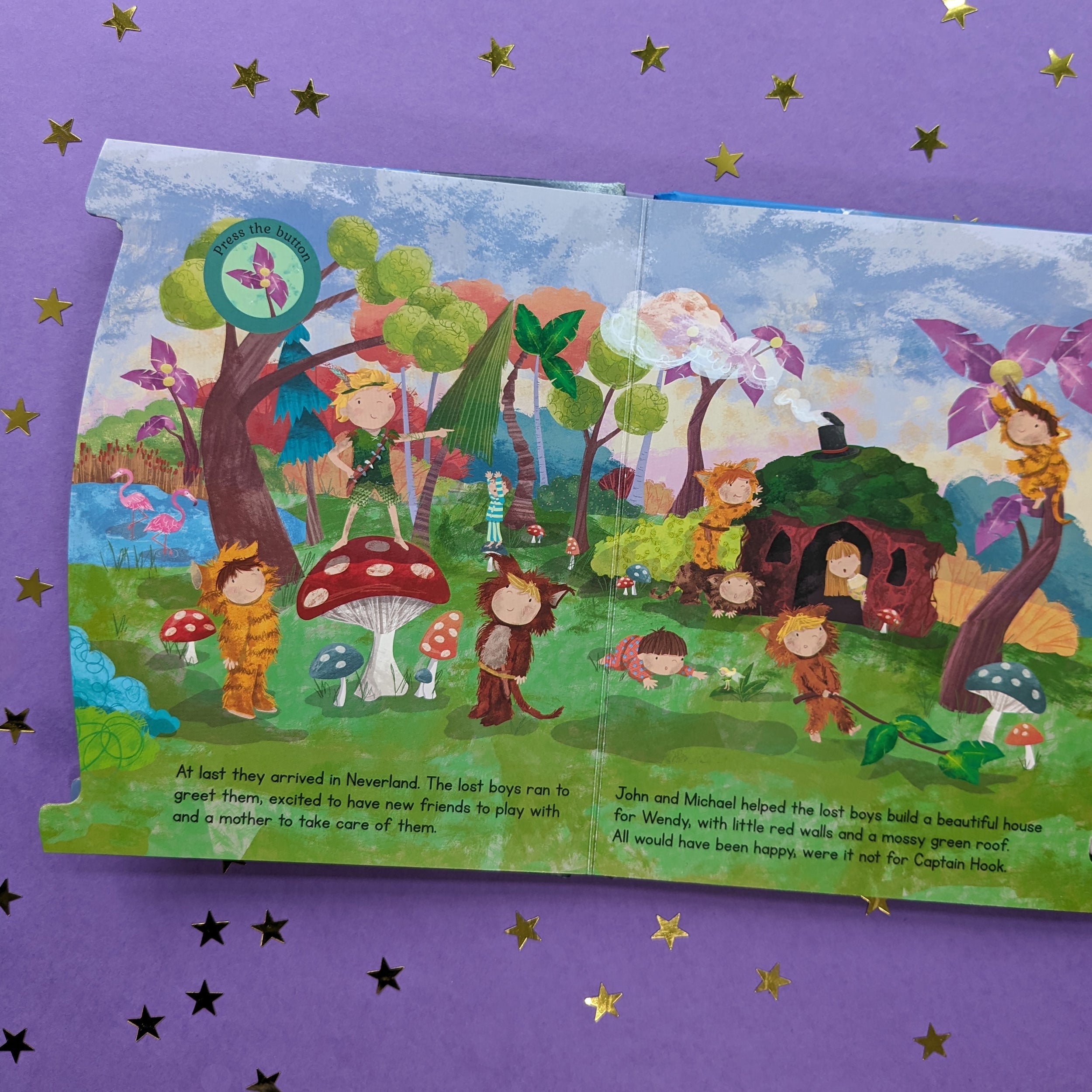 Carte pentru copii, NPP, Peter Pan Fairy Tale Sound Book - 6 Enchanting Sound Buttons To Press And Play, 3+ ani