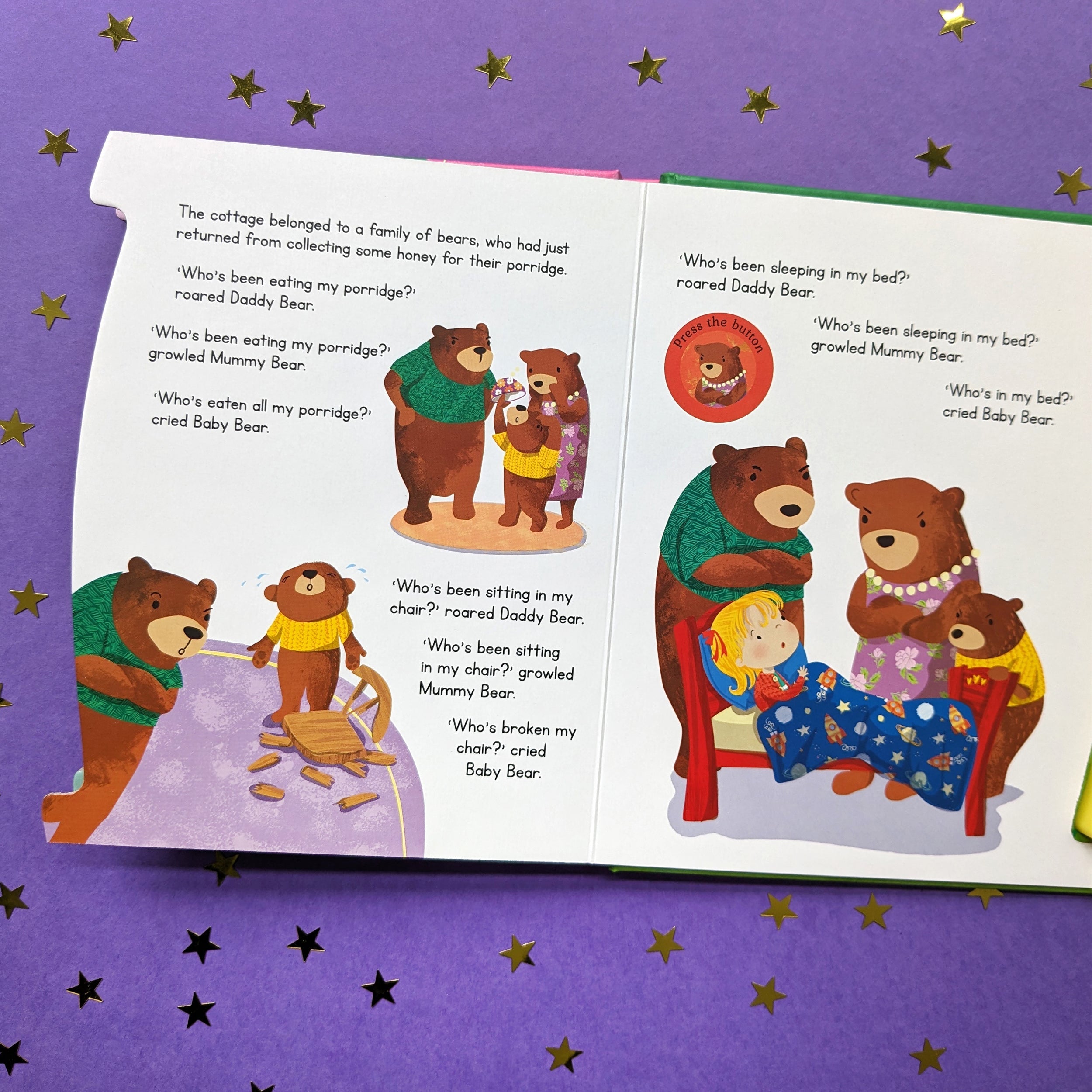 Carte pentru copii, NPP, Goldilocks And The Three Bears Fairy Tale Sound Book - 6 Enchanting Sound Buttons To Press And Play, 3+ ani