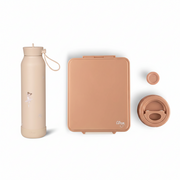 Set Citron Balerină Duo: Caserolă Prânz Mare cu 4 Compartimente + Termos Inox și Sticlă Termos 350ml
