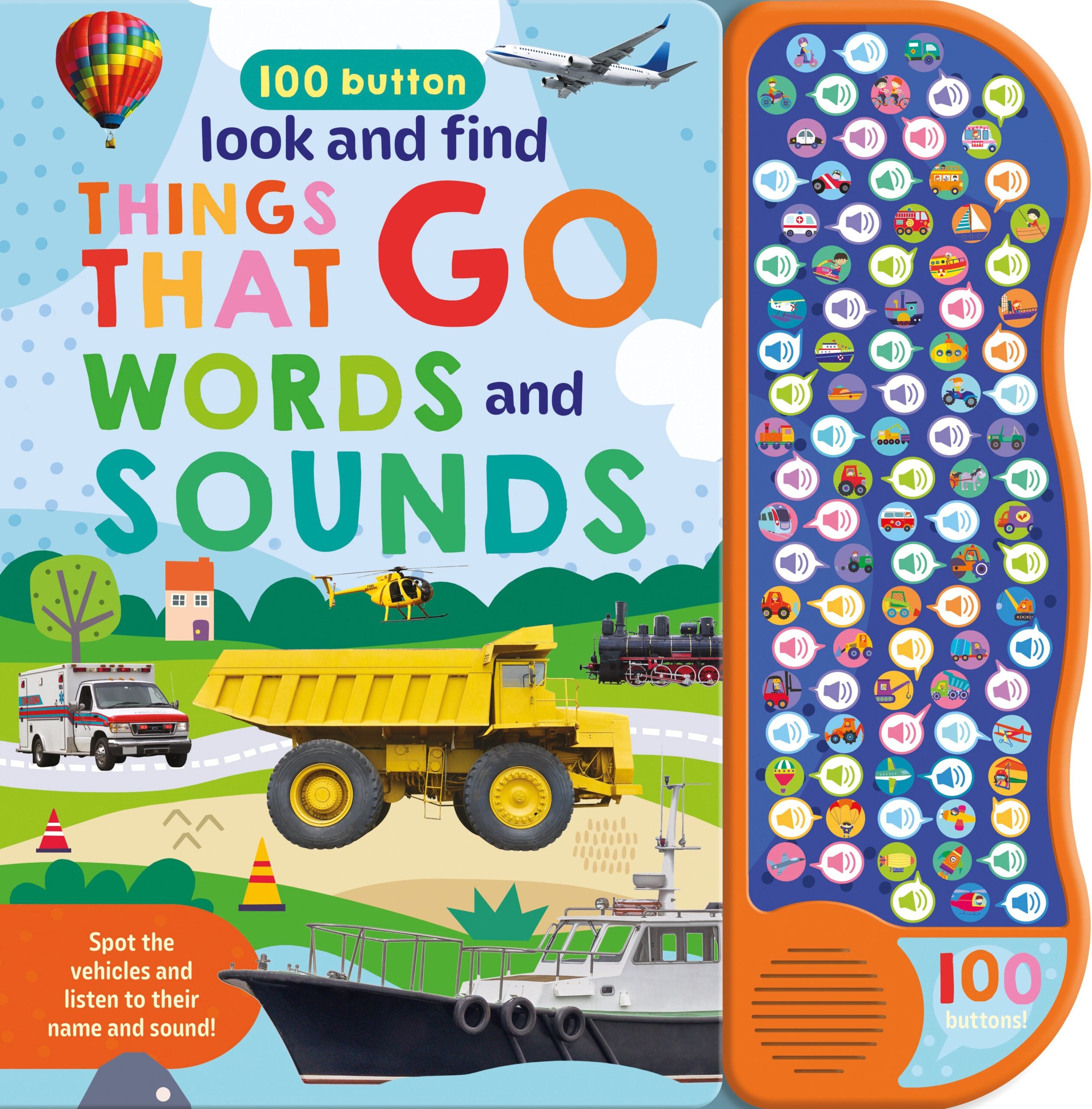 Resigilat - Carte pentru copii, NPP, Look And Find Things That Go - Children's 100 Button Sound Book, 1+ ani