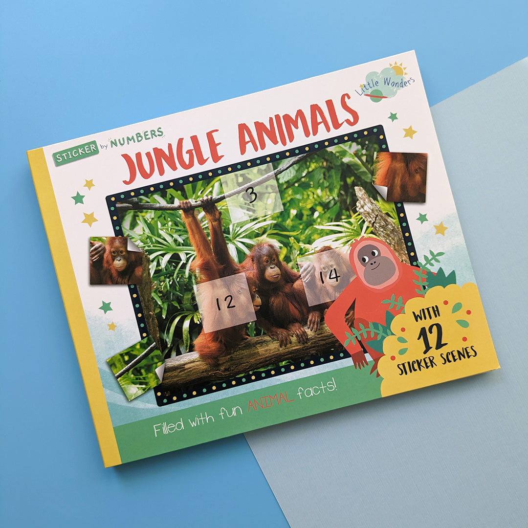 Carte pentru copii, NPP, Jungle Animals - Children's Sticker By Number Activity Book, 3+ ani