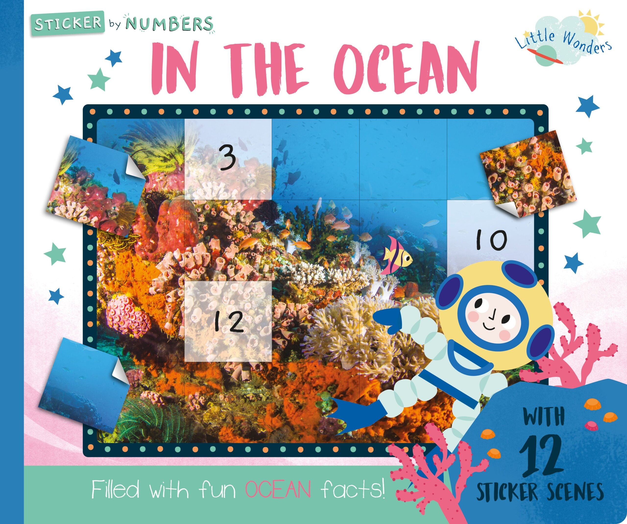 Carte pentru copii, NPP, In The Ocean - Children's Sticker By Number Activity Book, 3+ ani