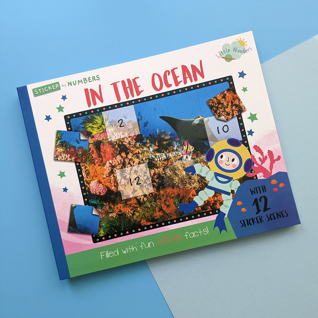 Carte pentru copii, NPP, In The Ocean - Children's Sticker By Number Activity Book, 3+ ani