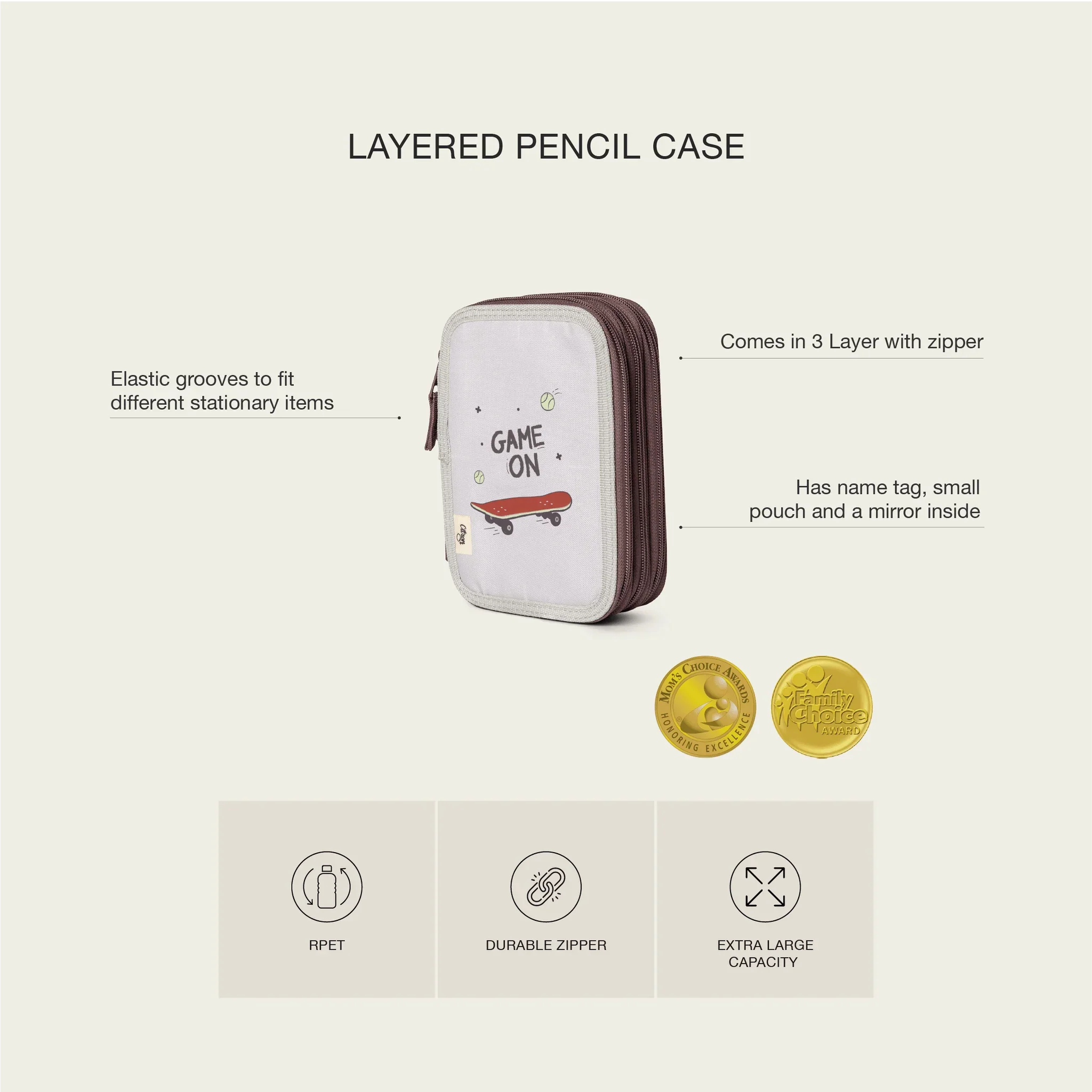 Penar cu 3 compartimente, design Cool Kid, neechipat