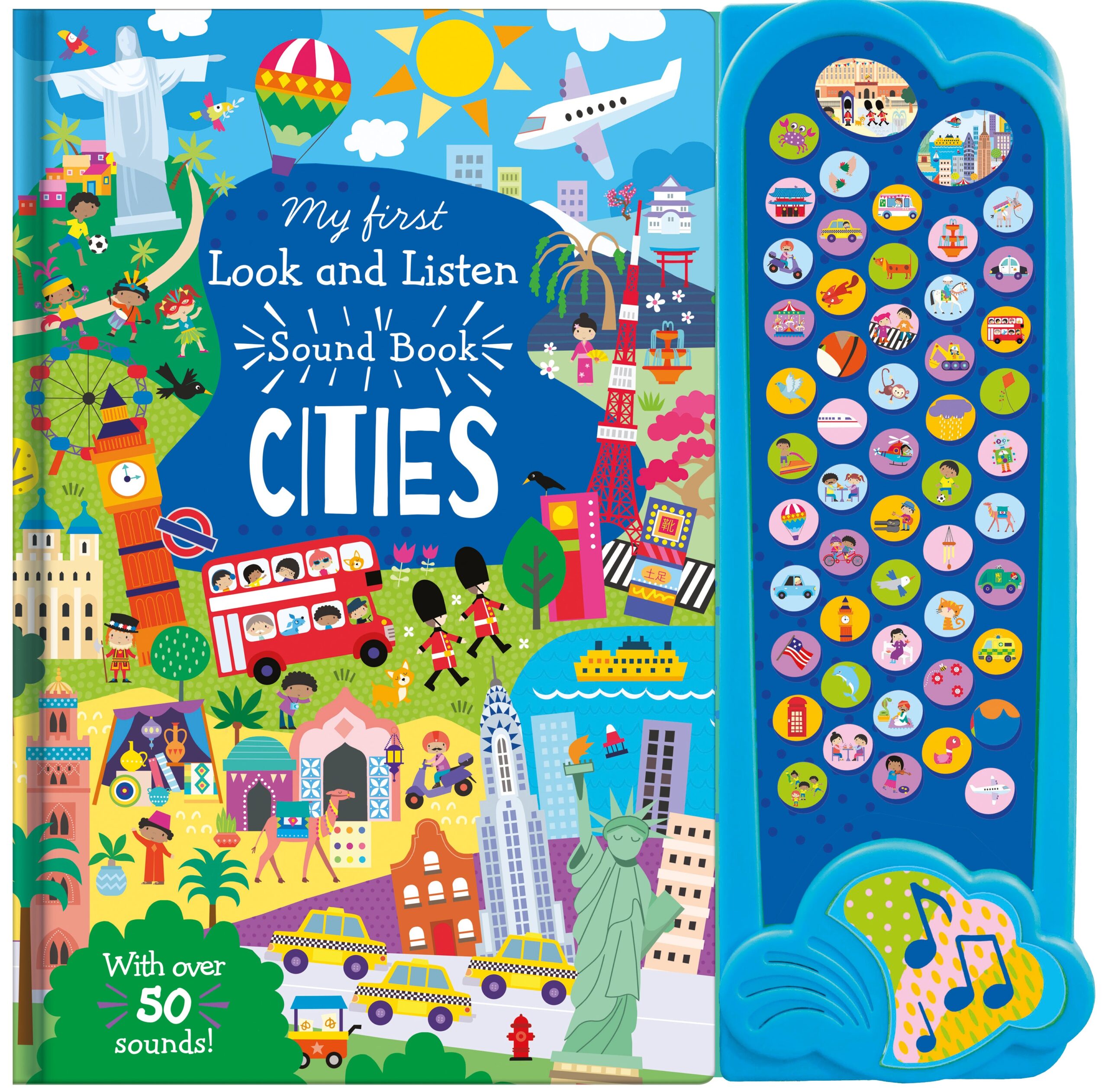 Carte pentru copii, NPP, My First Look and Listen Cities,  Children's 50 Button Sound Book, 1+ ani