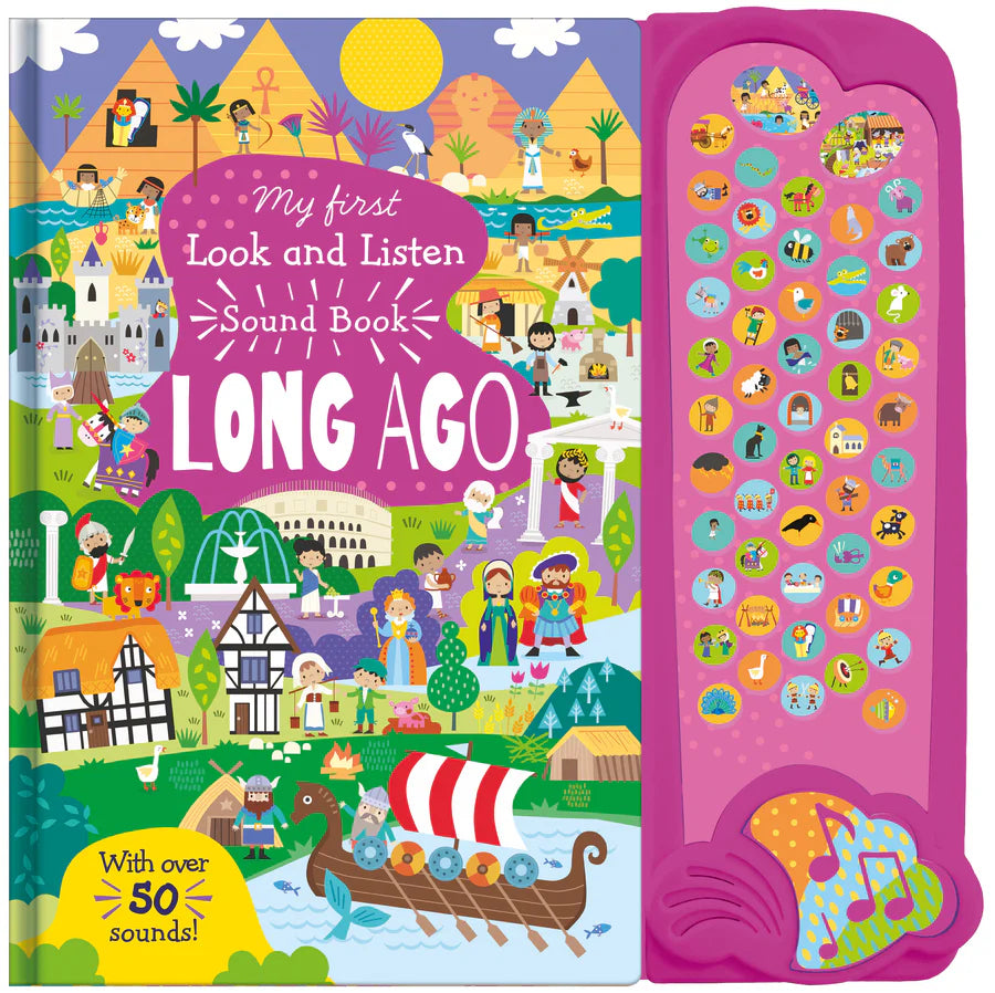 Carte pentru copii, NPP, My First Look and Listen Long Ago,  Children's 50 Button Sound Book, 3+ ani