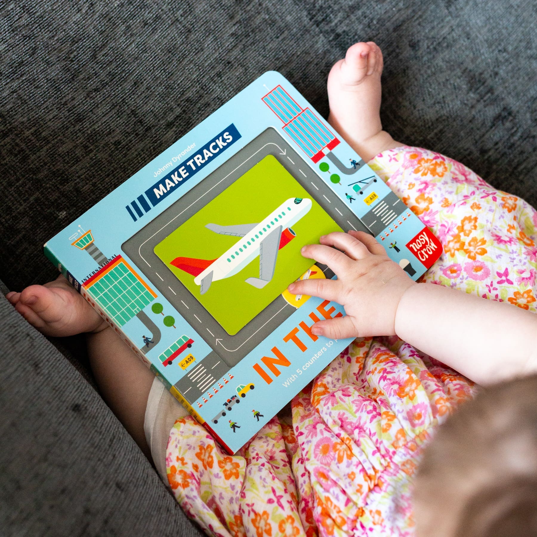 Carte senzoriala pentru copii - Make Tracks: In the Sky, Nosy Crow, + 2 ani
