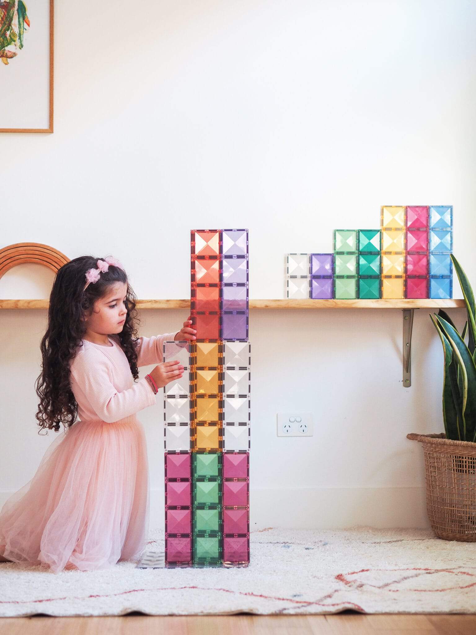 Set de constructie magnetic, Connetix, Pastel Rectangle Pack 24 pc