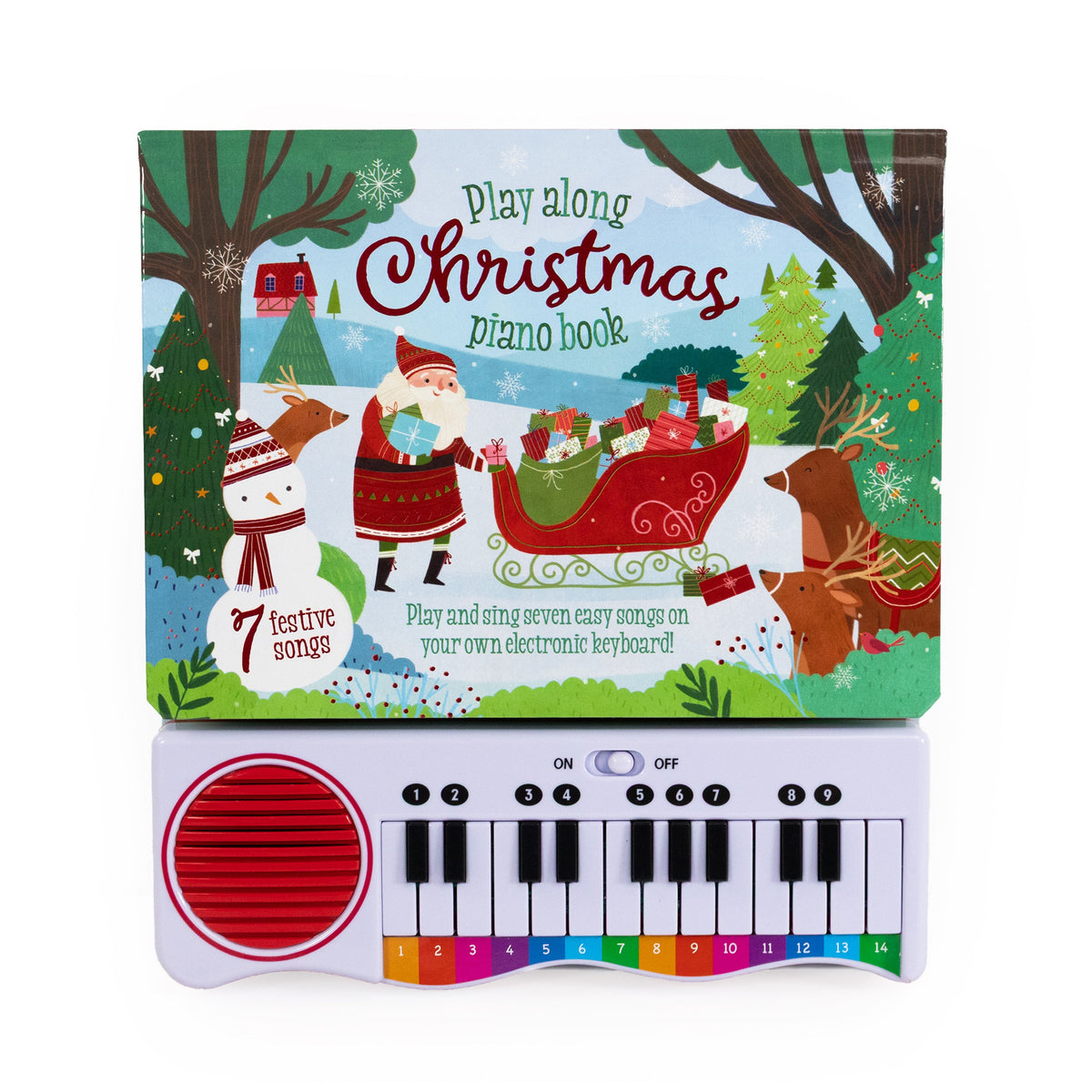 Carte cu pian pentru copii – Cântece de Crăciun cu clape colorate (Play Along Christmas), North Parade, 3+ ani