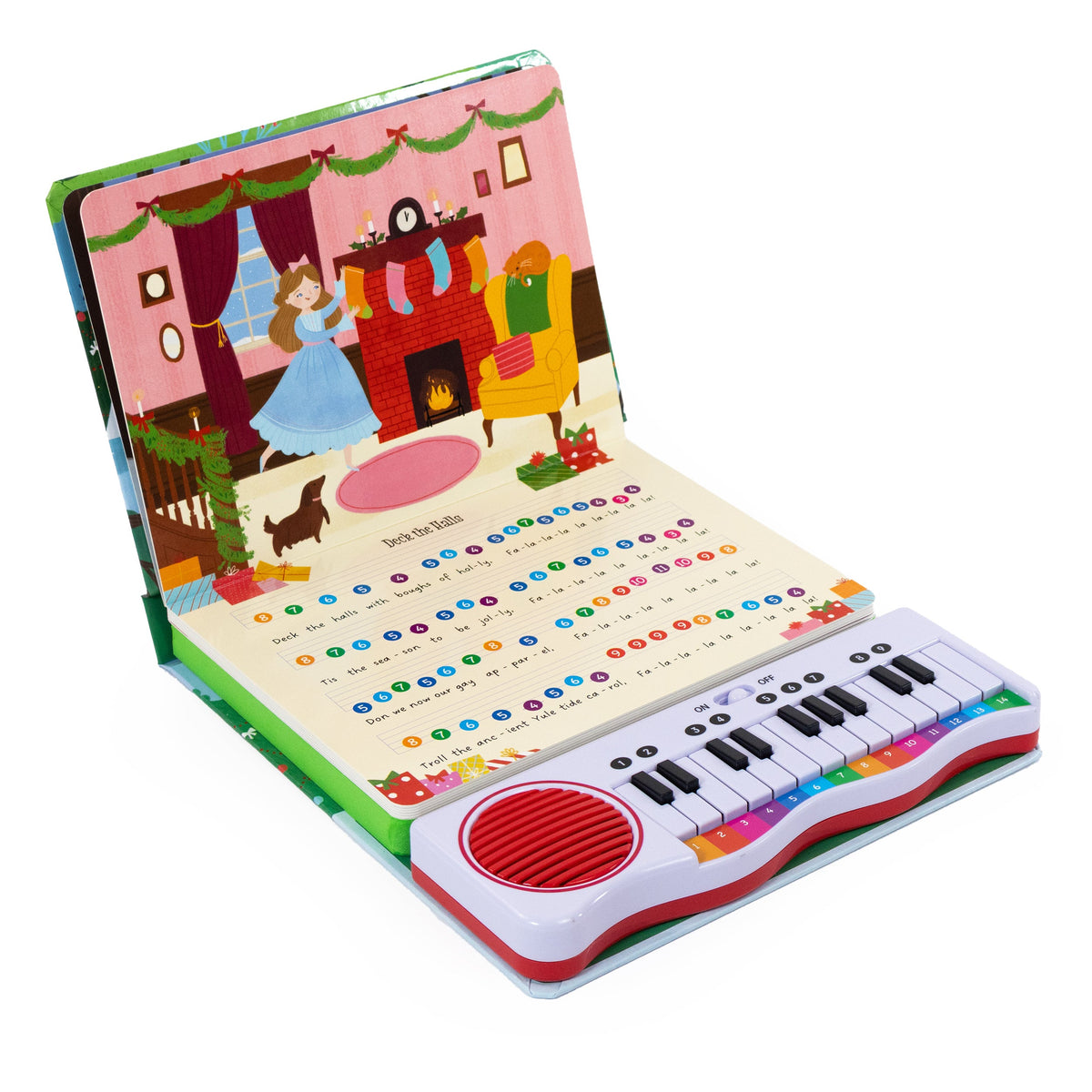 Carte cu pian pentru copii – Cântece de Crăciun cu clape colorate (Play Along Christmas), North Parade, 3+ ani
