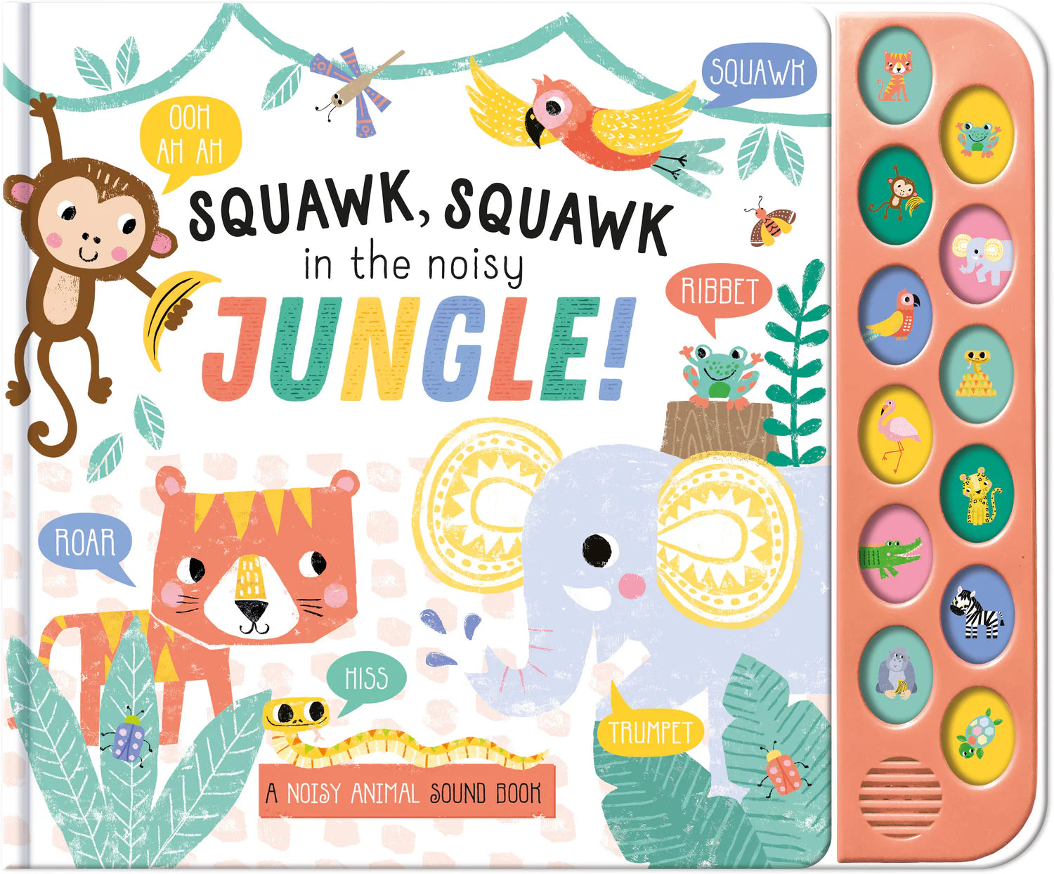 Carte pentru copii, NPP, Squawk Squawk In The Noisy Jungle - Children's 12 Button Sound Book, 3+ ani