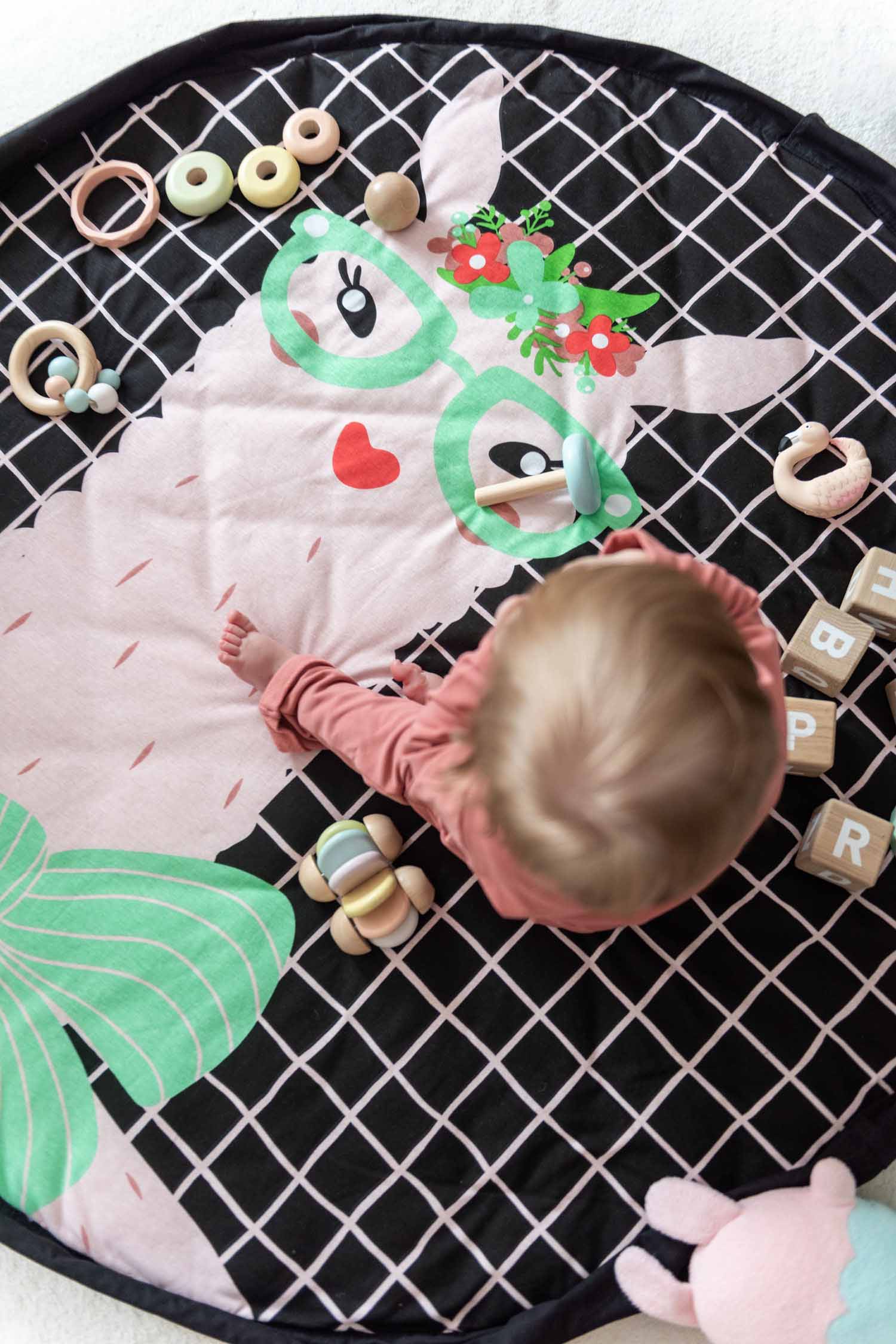 Play&GO Lama – Saltea activitati bebe/Sac depozitare jucarii