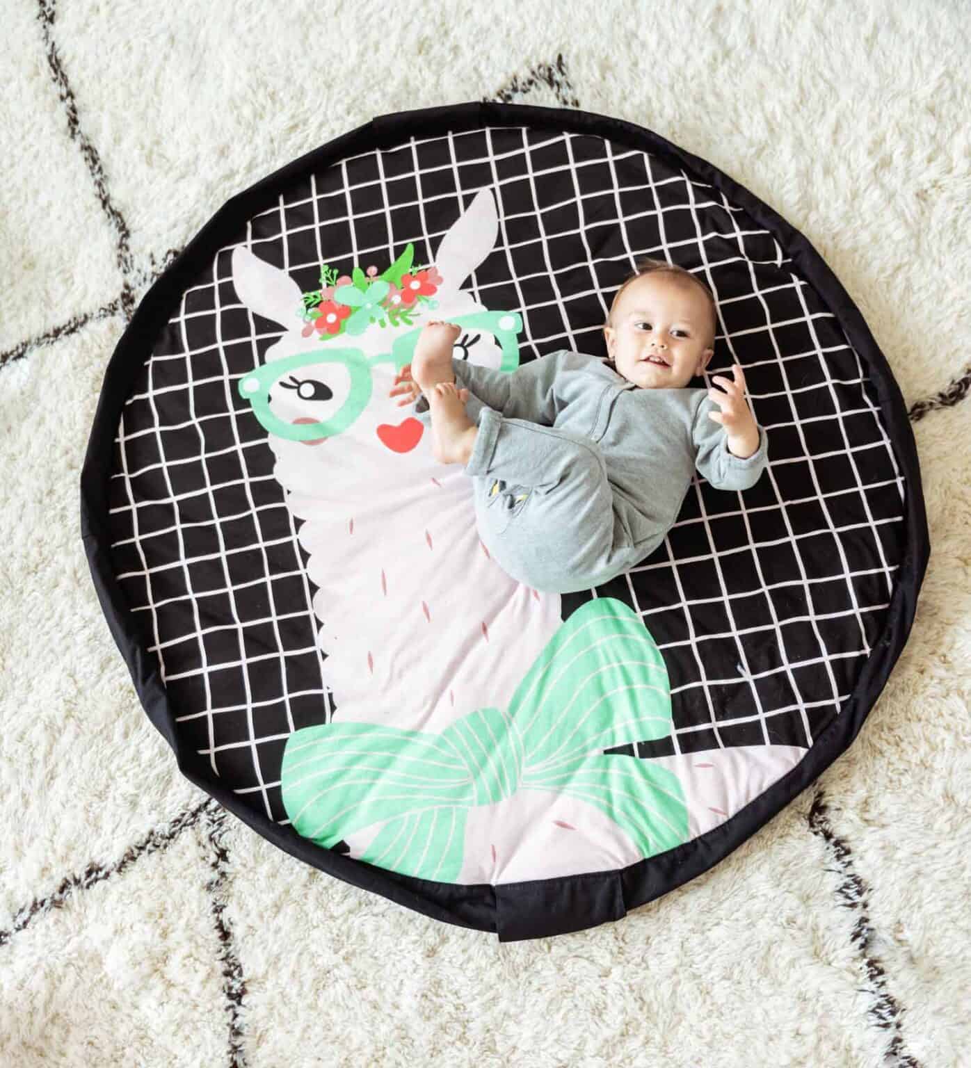 Play&GO Lama – Saltea activitati bebe/Sac depozitare jucarii