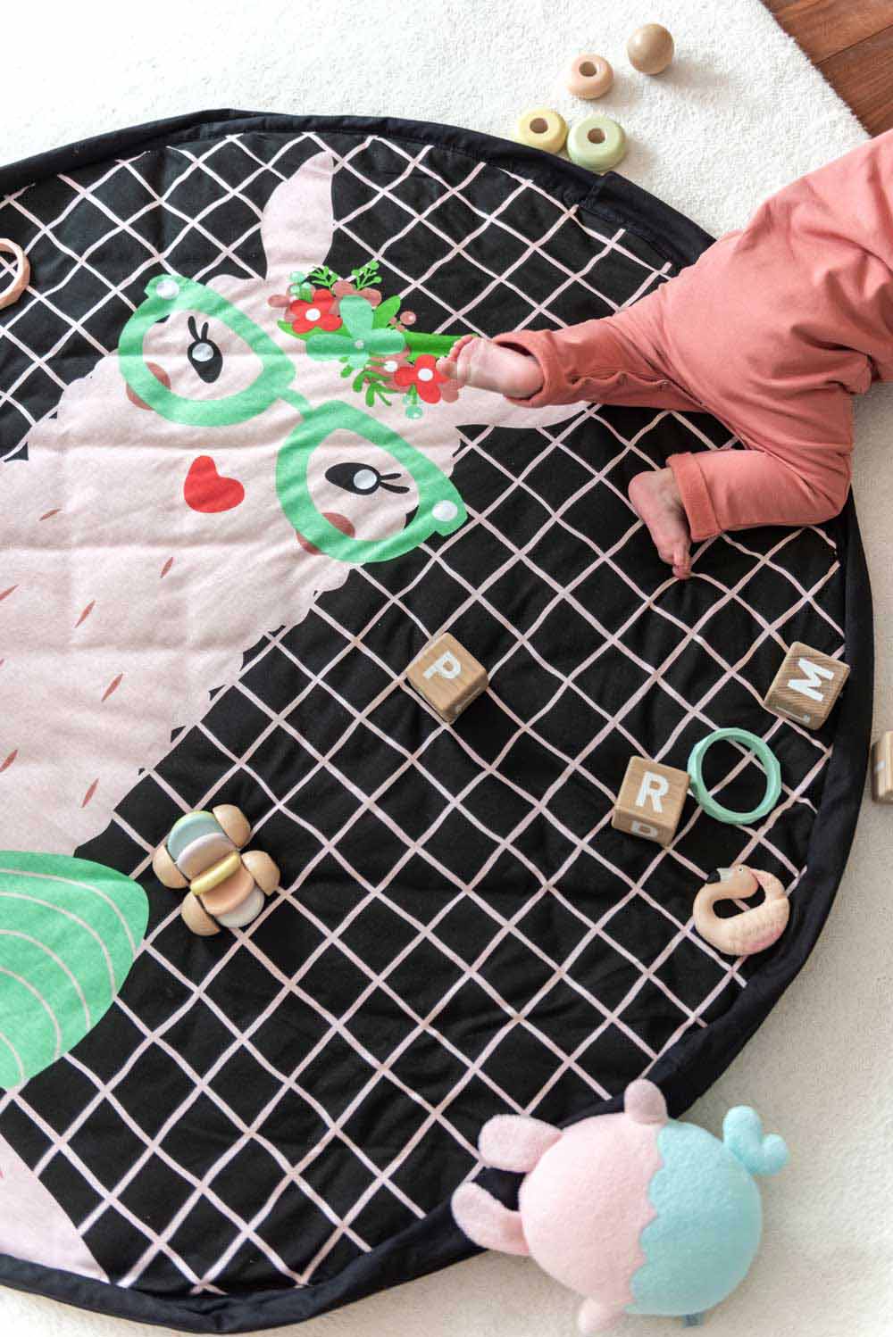 Play&GO Lama – Saltea activitati bebe/Sac depozitare jucarii