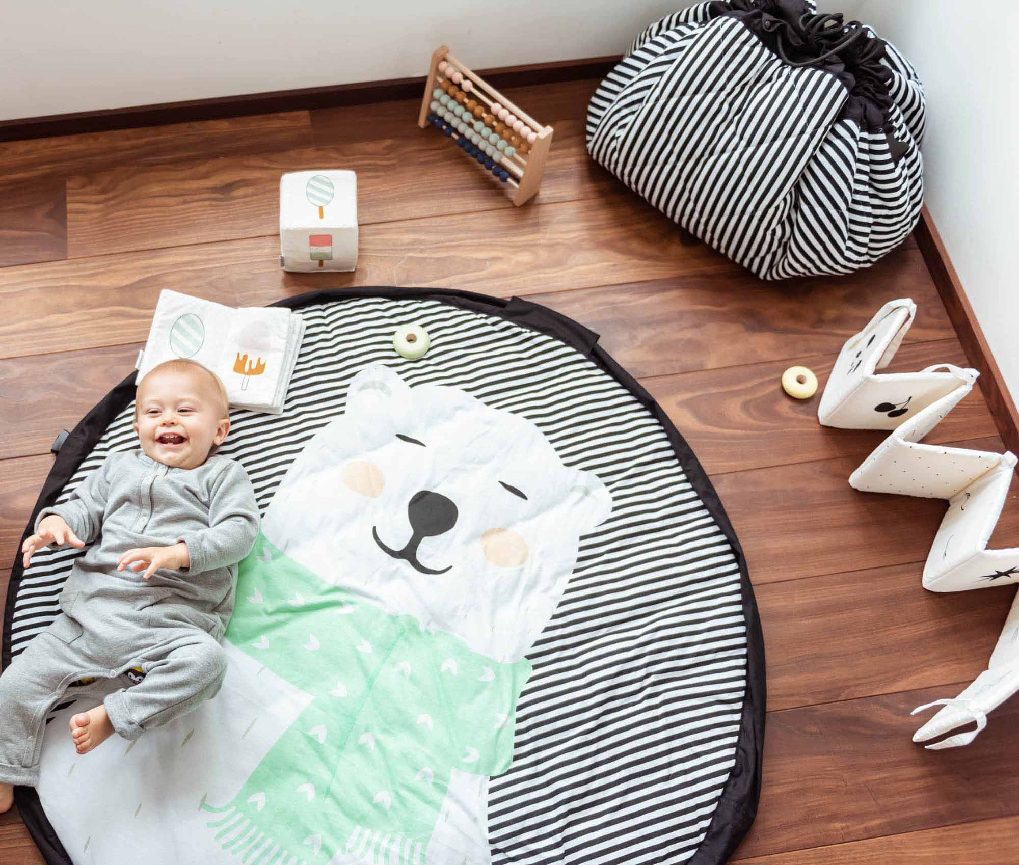 Play&GO Polar bear – Saltea activitati bebe/Sac depozitare jucarii