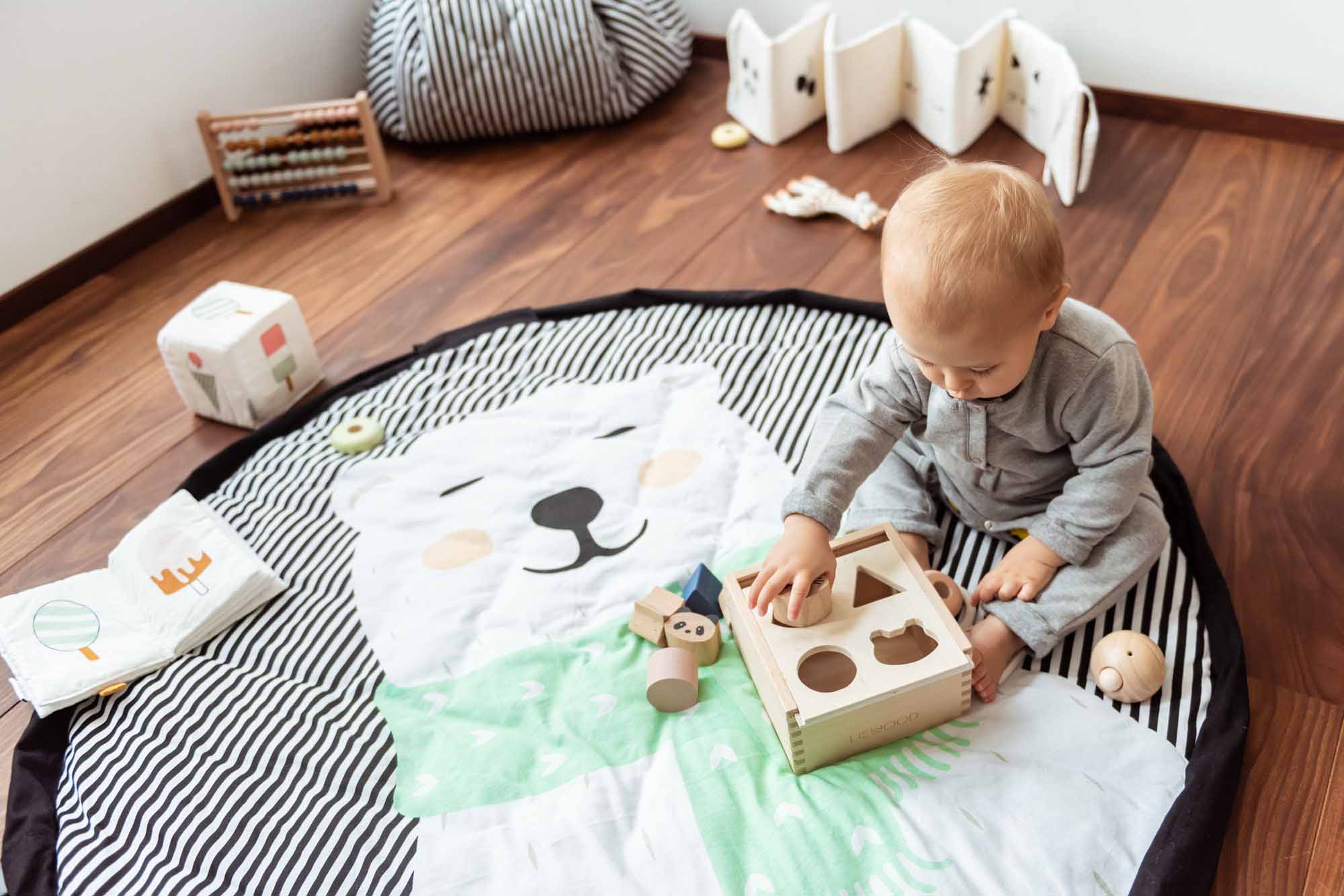 Play&GO Polar bear – Saltea activitati bebe/Sac depozitare jucarii