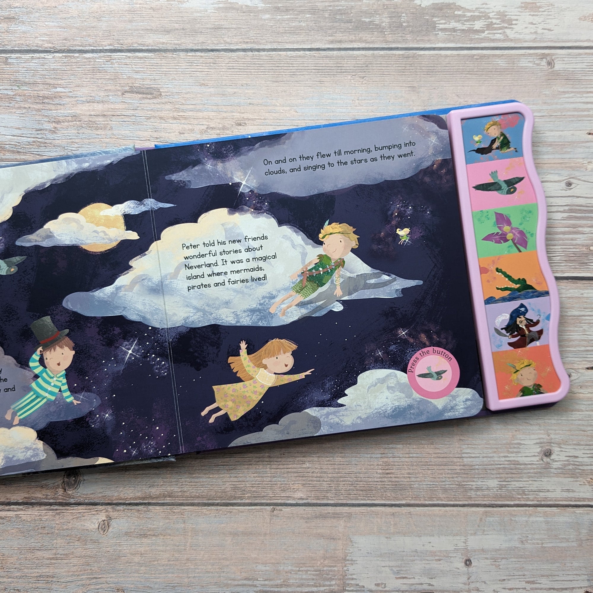 Carte pentru copii, NPP, Peter Pan Fairy Tale Sound Book - 6 Enchanting Sound Buttons To Press And Play, 3+ ani