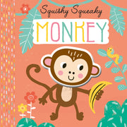 Carte pentru copii, NPP, Squishy Squeaky Monkey - Children's Silicone Board Book, 1+ ani