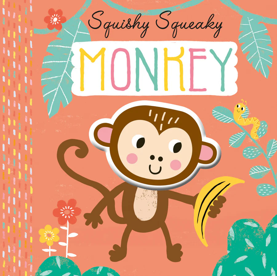 Carte pentru copii, NPP, Squishy Squeaky Monkey - Children's Silicone Board Book, 1+ ani