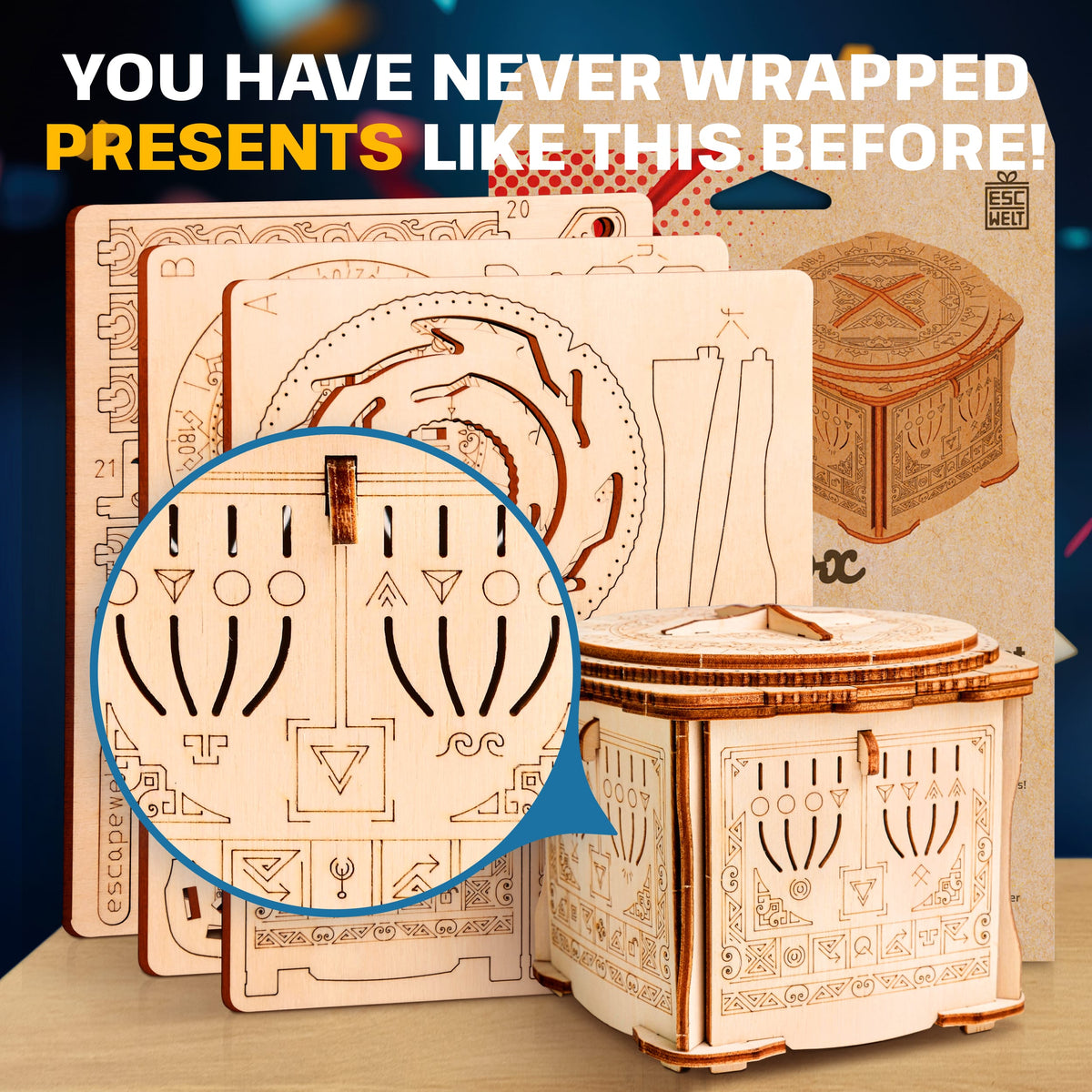 WOODEN SECRET BOX LOCK BOX (DIY KIT)