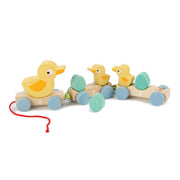 Tender Leaf Toys - Trenulet tractabil cu ratuste din lemn - Pull Along Ducks -TL8350