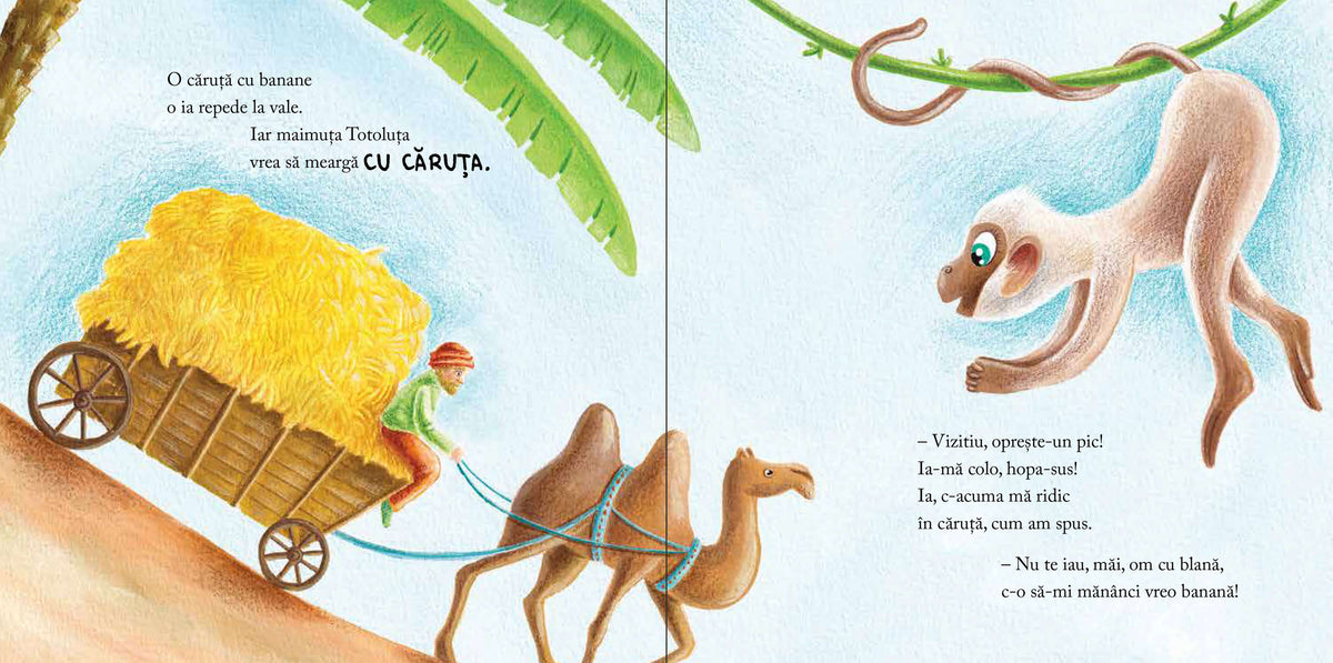 Maimutica Totoluta vrea sa mearga cu caruta, Olina Ortiz, 0-3 ani