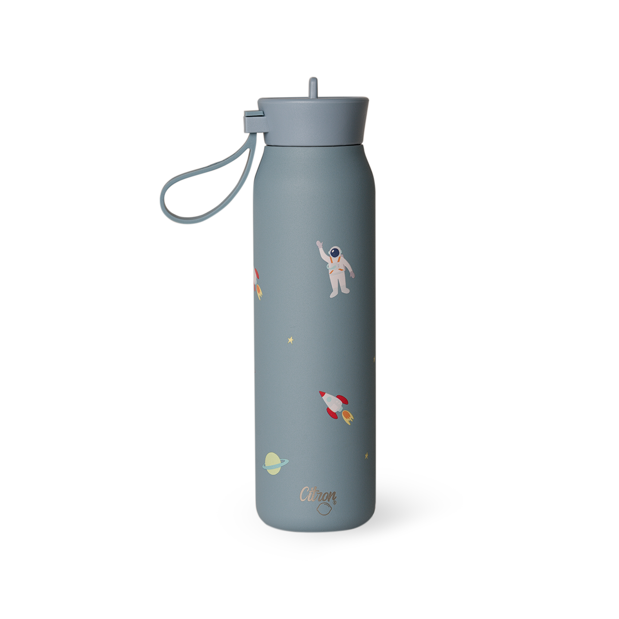 Sticlă de Apă Termoizolantă pentru Copii din Inox, 350ml - Model Navă Spațială