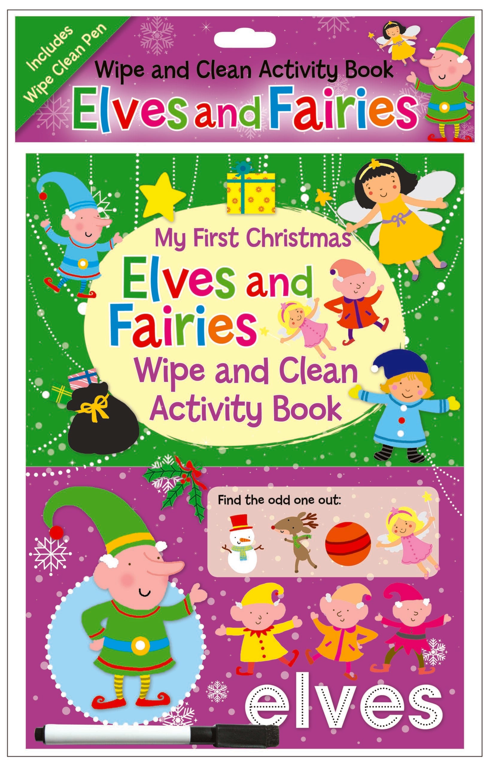 Carte pentru copii, North Parade, WIPE CLEAN ACV'TY BK - ELVES, 3+ ani