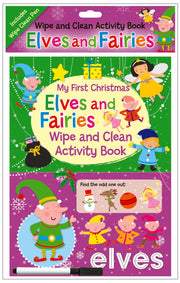 Carte pentru copii, North Parade, WIPE CLEAN ACV'TY BK - ELVES, 3+ ani