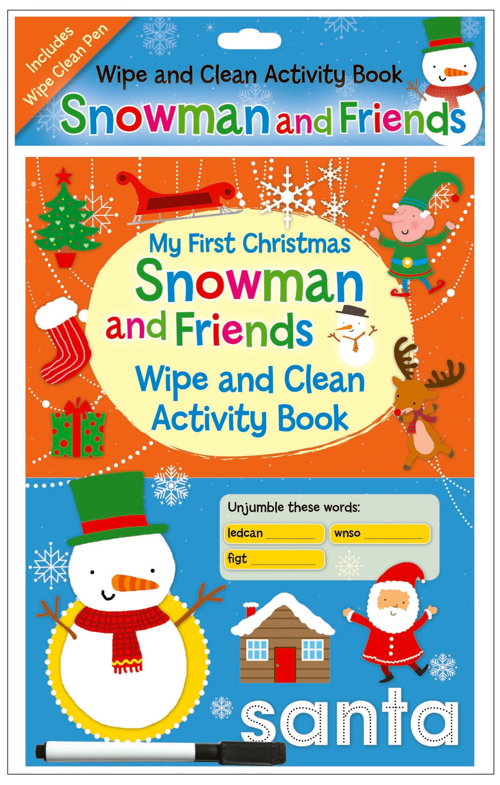 Carte pentru copii, North Parade, WIPE CLEAN ACV'TY BK - SNOWMAN, 3+ ani