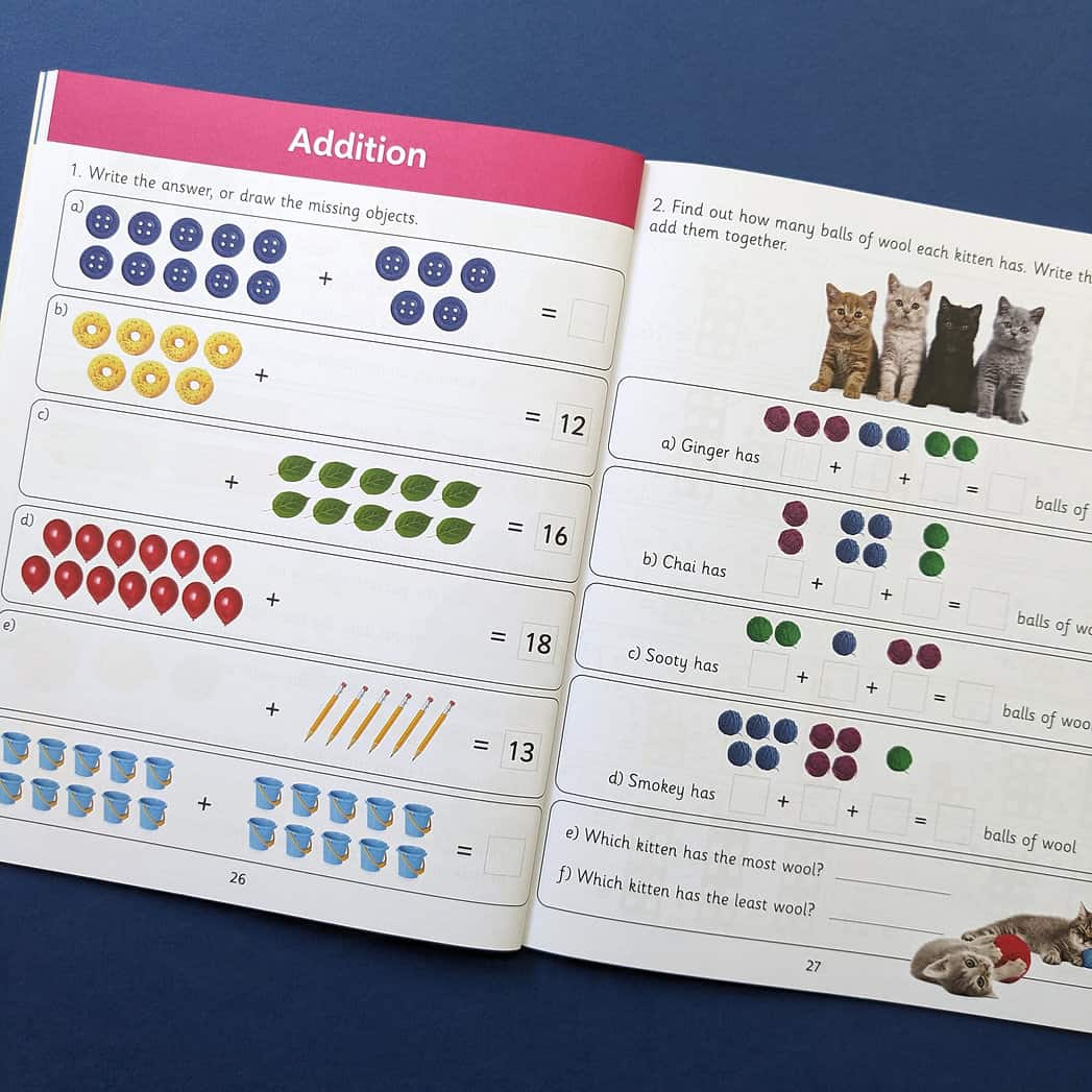 Caiet de activitati cu numere  - Limba Engleza - Numbers Workbook - Ages 5-6