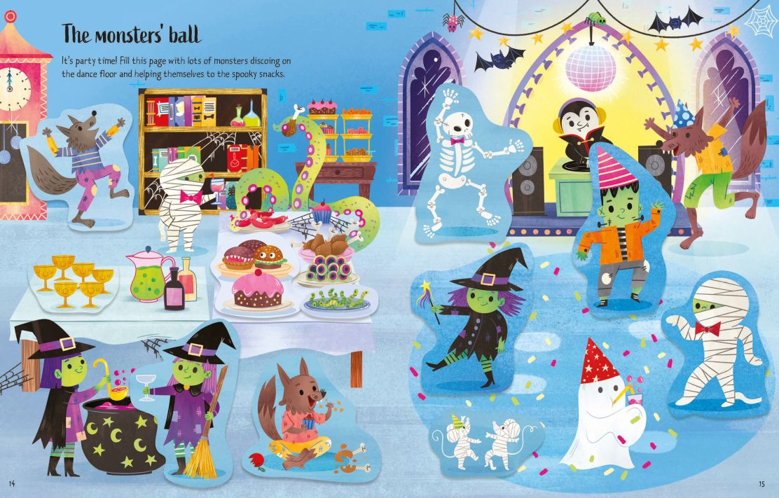 Carte pentru copii, Usborne, First Sticker Book Halloween, 3+ ani
