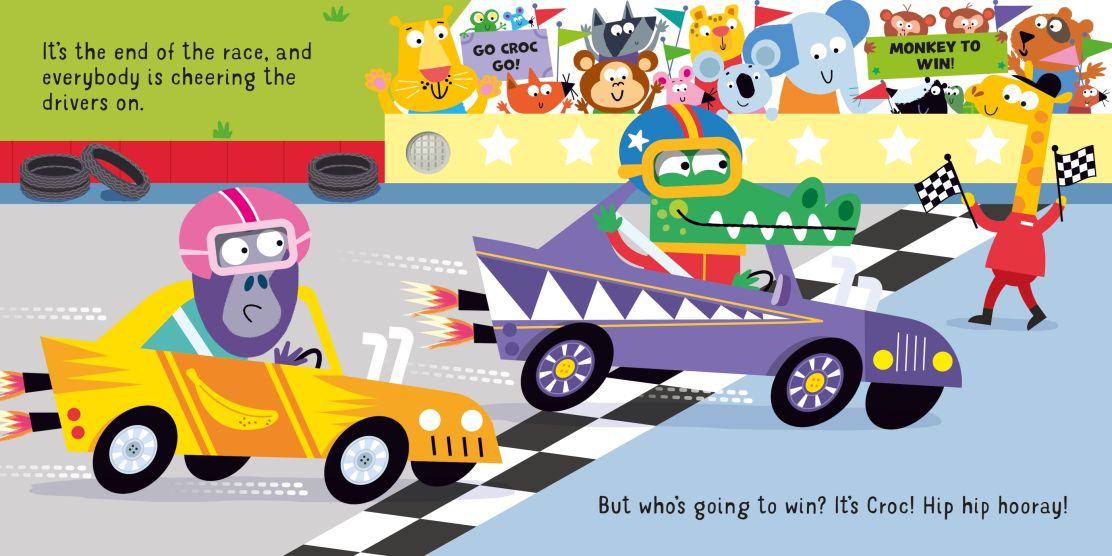 Carte cu sunete, Usborne - LET'S GO IN A RACING CAR! + 12 luni